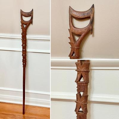Pair (2) ~ Hand Carved Indonesian Walking Sticks