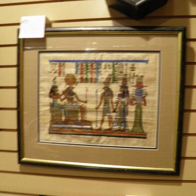 Egyptian Handmade - Hand Painted Papyrus Painting Framed/Matted 21.5"x18.25"