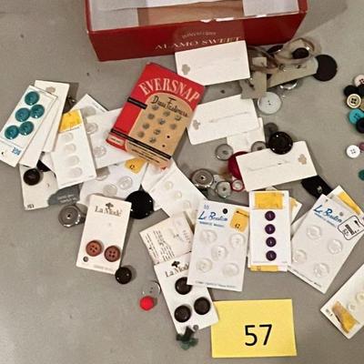 Cigar box of buttons