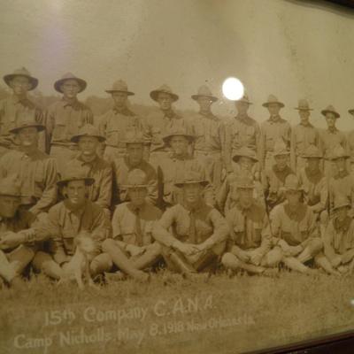 15th Company C.A.N.A Photograph, Camp Nicholas New Orleans, LA 35"x7.5"