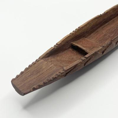 Pair (2) Solid Wood Hand Carved Canoes From Indonesia