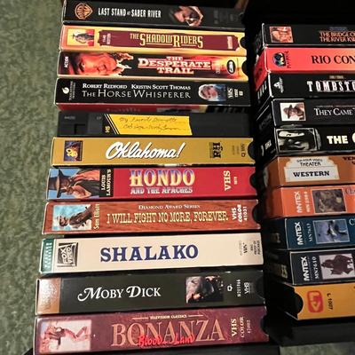 VHS case with Western movies
