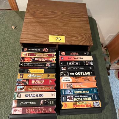 VHS case with Western movies