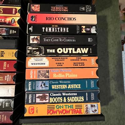 VHS case with Western movies