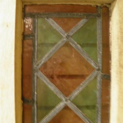 2 Piece Antique Stained Glass Window 48