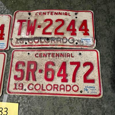 Red & White Colorado Plates