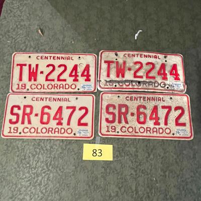 Red & White Colorado Plates