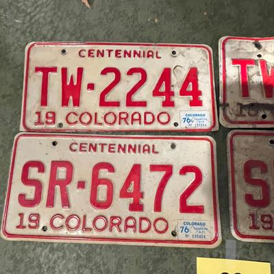 Red & White Colorado Plates