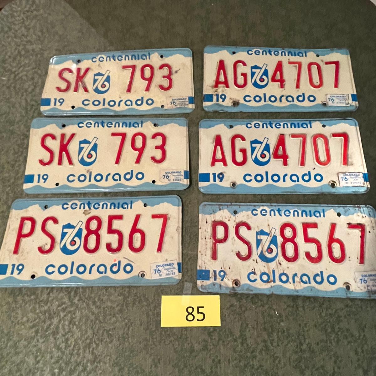 Colorado Centennial Plates