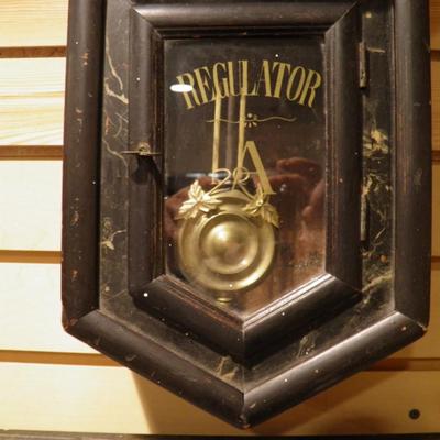 Vintage Regulator A Korean War Wall Clock No Key, AS IS 22"x12"x5"