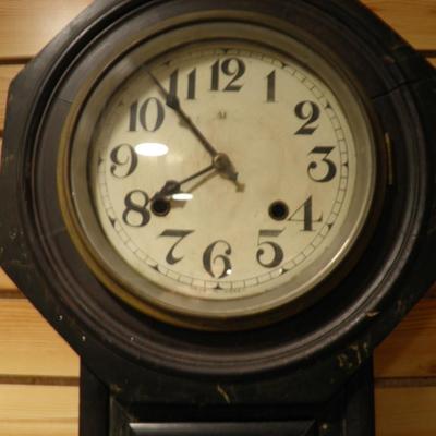 Vintage Regulator A Korean War Wall Clock No Key, AS IS 22"x12"x5"