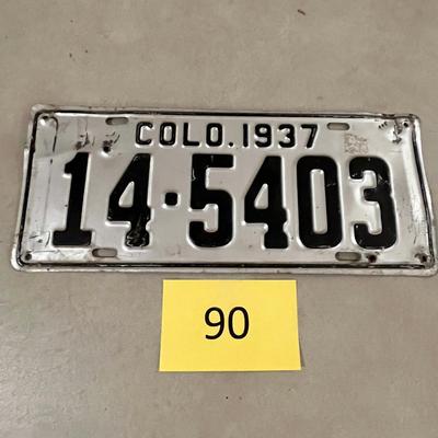 1937 Colorado License Plate