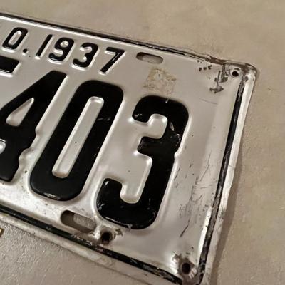 1937 Colorado License Plate