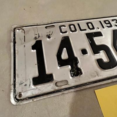1937 Colorado License Plate