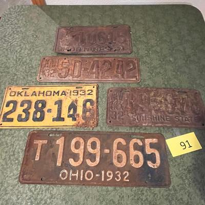 Lot of Early License Plates Various states