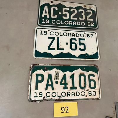 1960s Colorado Plates