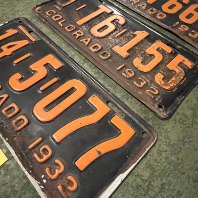 Orange & Black 1932 Colorado Plates