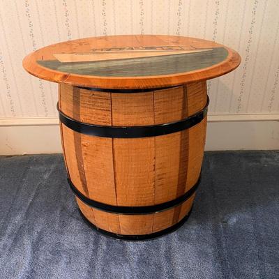 Vintage Barrel Table with Painted 