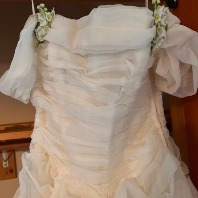 Gorgeous Vintage Wedding Gown with Hoop Skirt