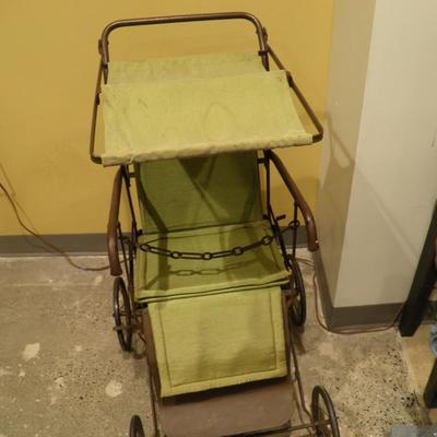 Collapsible Antique German Baby Carriage