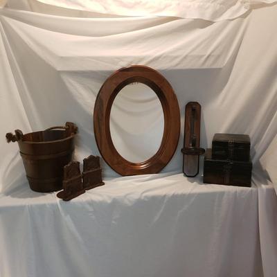 Wooden Oval Mirror and More (D-KD)