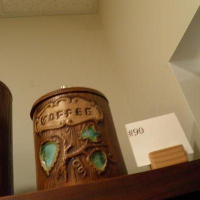 Set of 4 Vintage Treasure Craft Sundry Cannisters