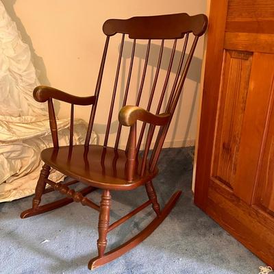 Vintage MCM Solid Wood Rocking Chair