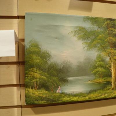 Original Acrylic Pastoral Painting on Canvas Signed W. Lavell 16"x20"