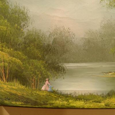 Original Acrylic Pastoral Painting on Canvas Signed W. Lavell 16"x20"