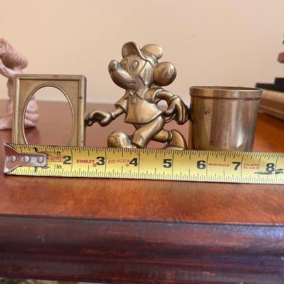 Vintage Toy Lot - Hazelle Rollins Puppet, E.T. Mug, Disney Mickey Brass Frame