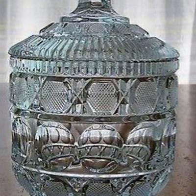 Bohemia crystal glass chocolate Box, 1900s antique candy jar