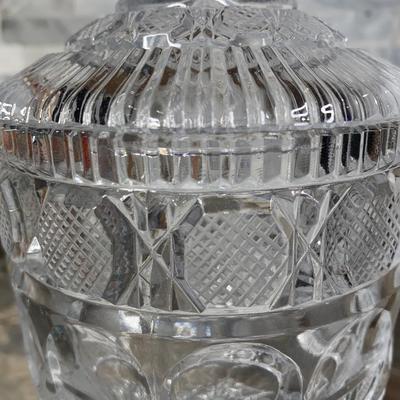 Bohemia crystal glass chocolate Box, 1900s antique candy jar