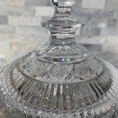 Bohemia crystal glass chocolate Box, 1900s antique candy jar
