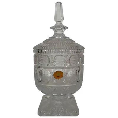 Bohemia crystal glass chocolate Box, 1900s antique candy jar