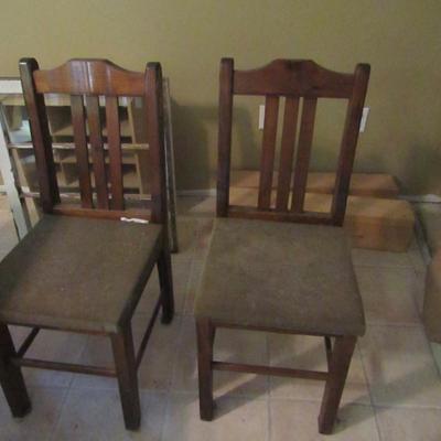 Pair of Upholstered Wood Framed Chairs