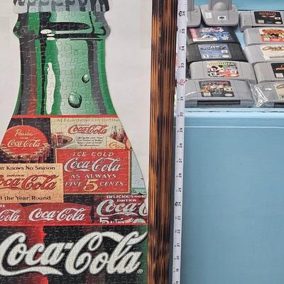 Coke puzzle art in frame
