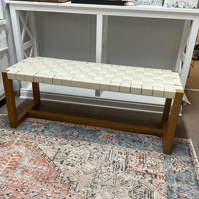 708 Woven Canvas Oak Bench