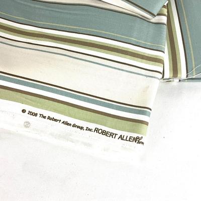 711 Robert Allen Striped Aqua Cotton Material Cut Yardage