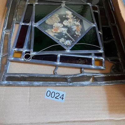 Lot 3 Vintage Stained Glass Art