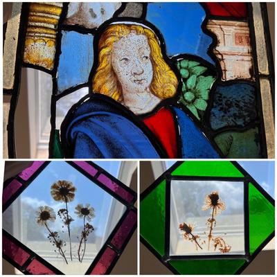 Lot 3 Vintage Stained Glass Art
