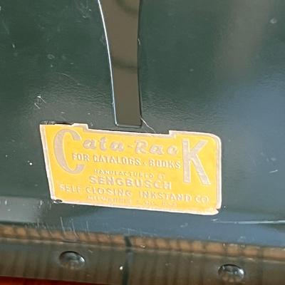 2 Vntg. CATA-RACK Industrial Metal File & Globe