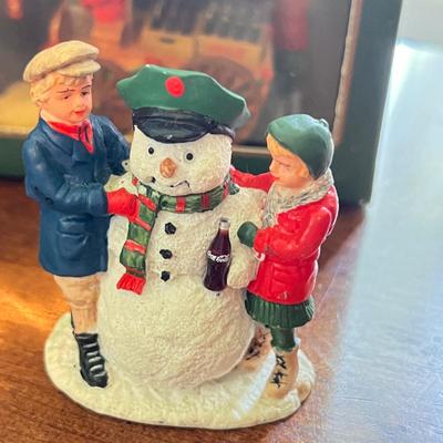 Lot of  Coca-Cola Christmas Buildings, Trucks, Metal Figurines