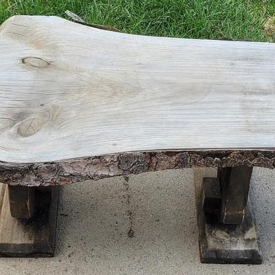 Handmade Live Edge Wood Bench