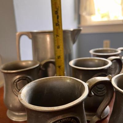 Vintage Pewter Pitcher Mug Set - Maryland Bicentennial