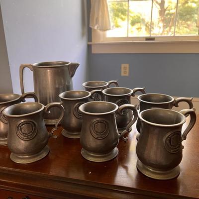 Vintage Pewter Pitcher Mug Set - Maryland Bicentennial