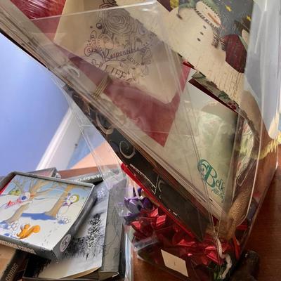 Mixed Christmas Cards, Wrapping, Decorations Lot