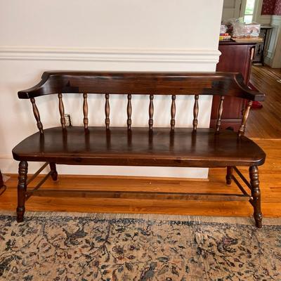 Vintage Windsor Style Wooden Bench