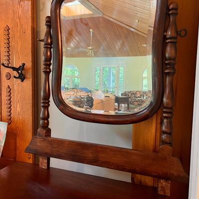 Antique 3 Drawer Dresser Vanity w Swivel Mirror