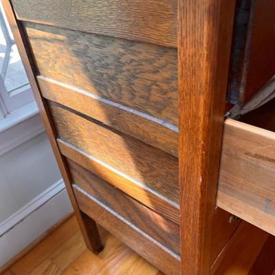 Antique 3-Drawer Dresser with Tilt Mirror on Casters