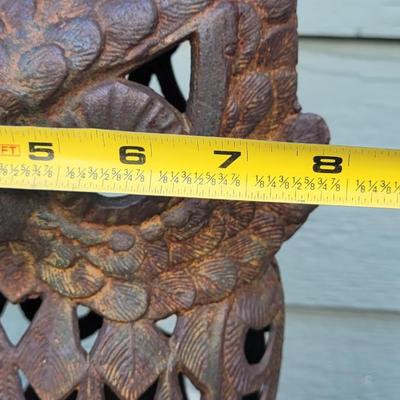 Heavy Wrought Iron Owl Candle Holder